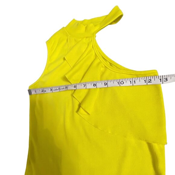 SHEIN Women Yellow Turtle Neck Ruffled Off The Shoulder Tank Small - Picture 5 of 5